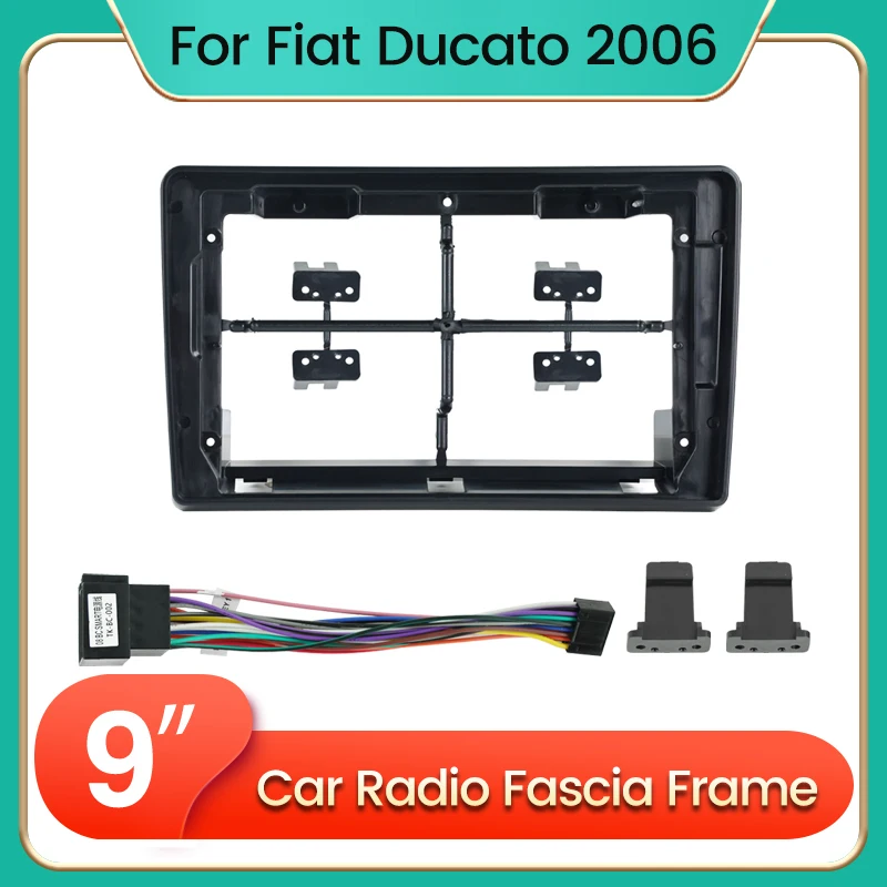 9-Zoll-Autoradio-Blende für Citroen Jumper Peugeot Boxer FIAT Ducato 2006–2016, Montage-Armaturenbrett, DVD-Stereo-Rahmen, Frontplatten-Adapter