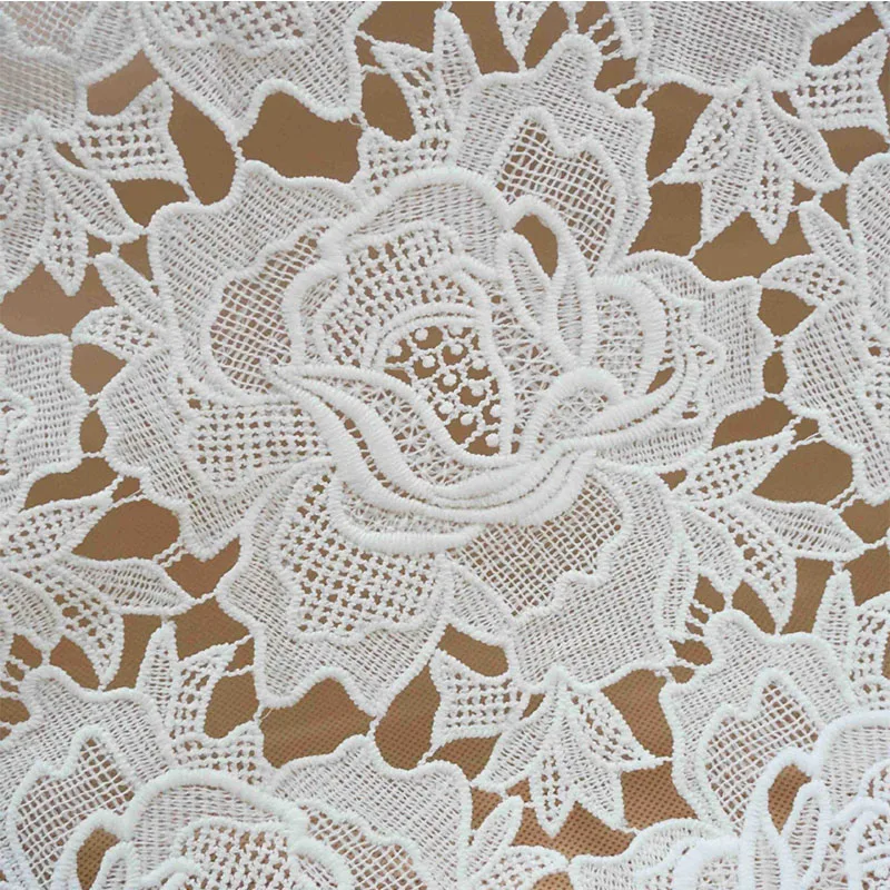 Off White DIY Sewing Needle Work Guipure French Lace Embroidery Cloth Wedding Bridal Dress Lace Fabric Designer Fabric 1 Yard