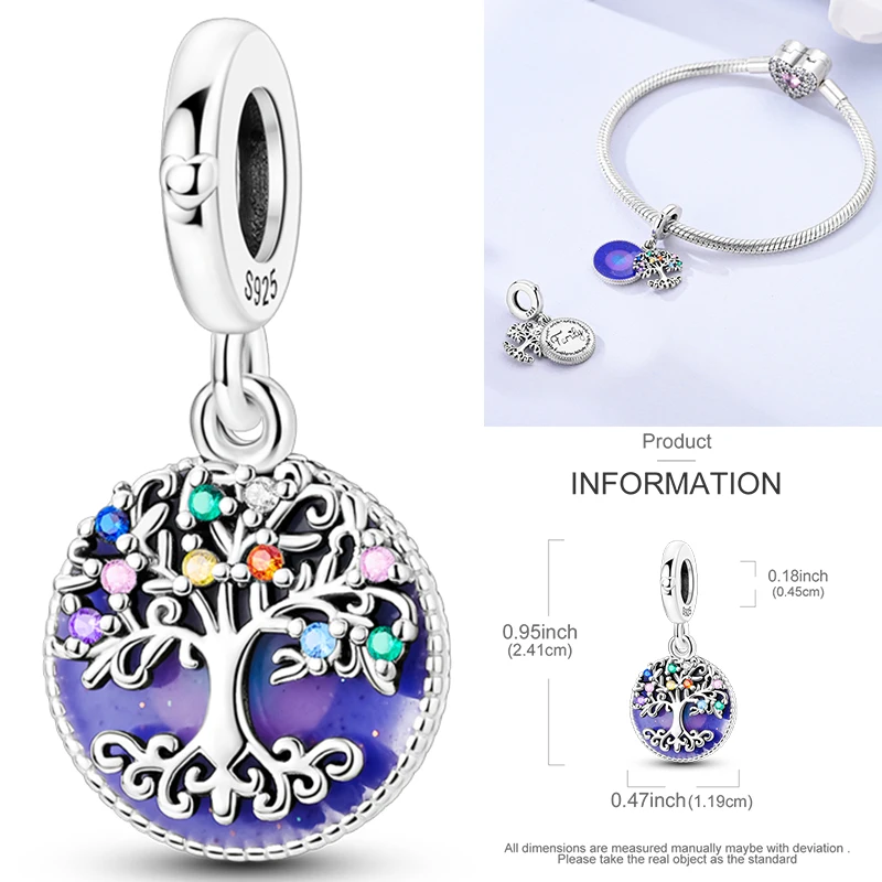 925 Sterling Silber Lebensbaum Anhänger Familie Unendlichkeit Herz CZ Zirkon Perle Passend für Original Armband DIY Schmuck Geschenk für Frauen – Detail 35