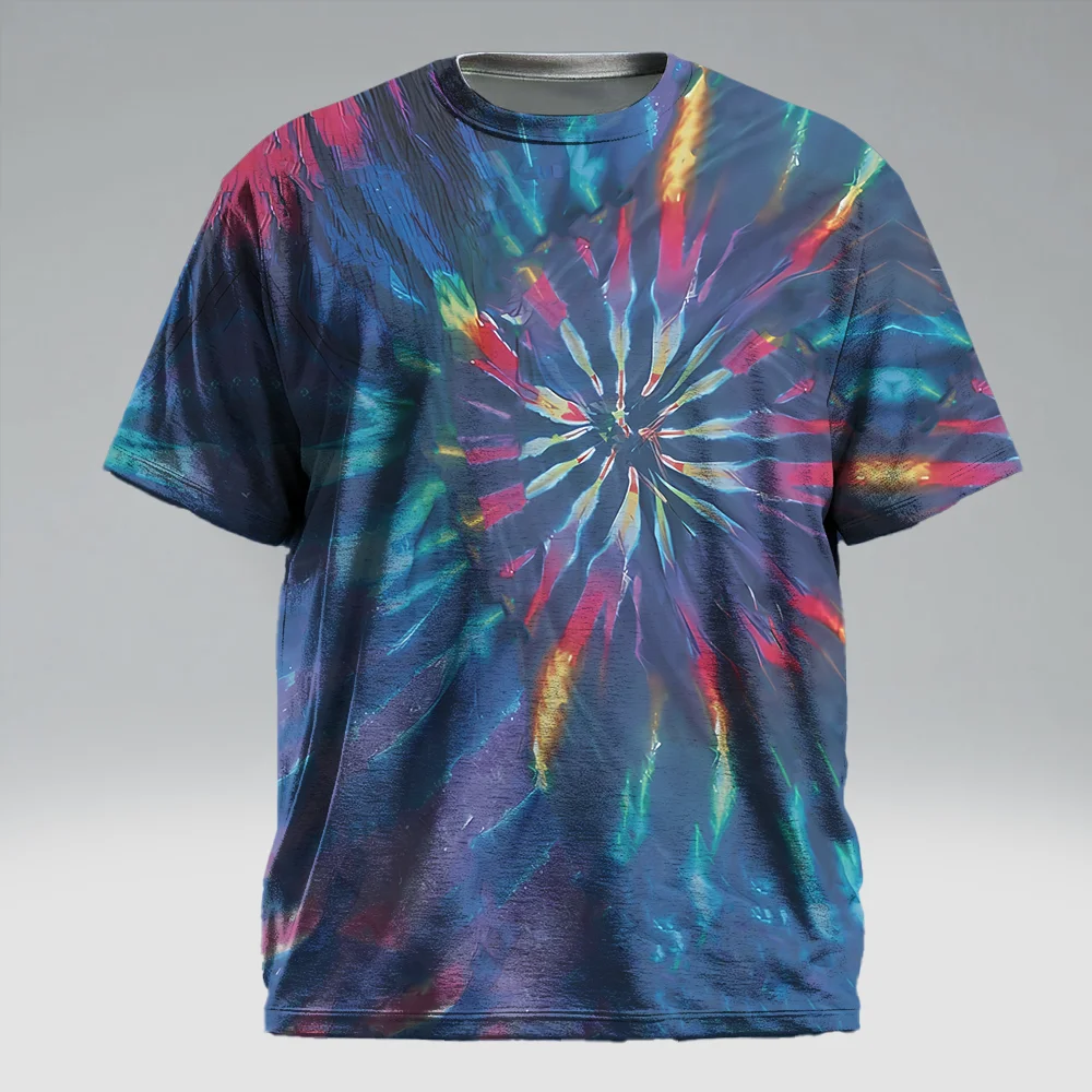 

S-9xl plus size Men's - Visual Short Sleeve T-Shirt: Modern Bold - Durable Material, Subtle Neon Gradients,