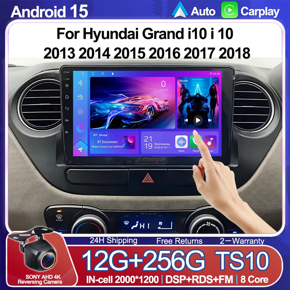 

Android 15 Car Stereo Radio For Hyundai Grand i10 i 10 2013 2014 2015 2016 2017 2018 Carplay Auto Multimidia Video Player GPS 4G