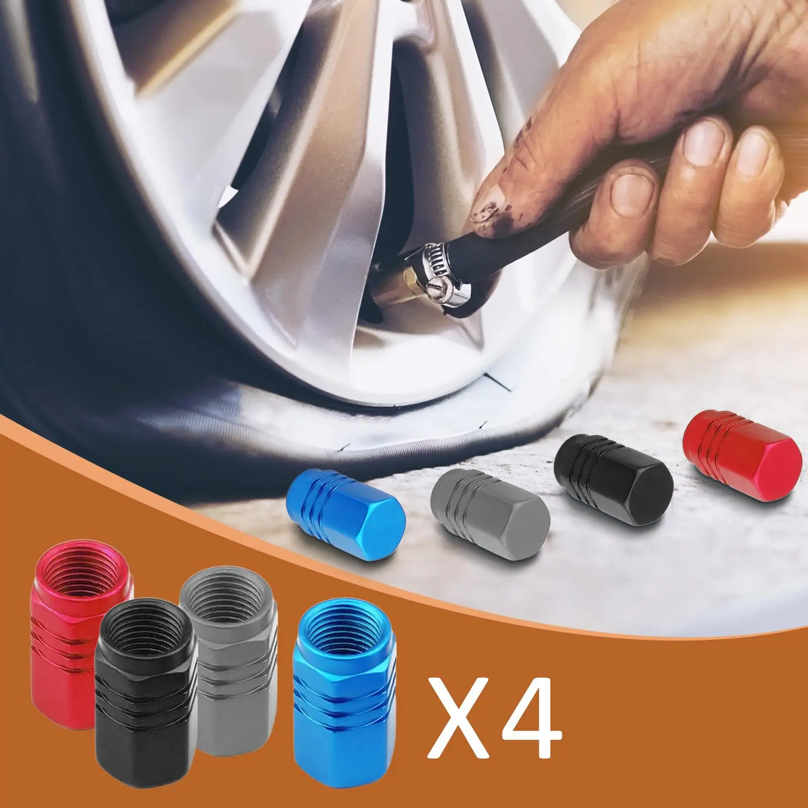 

4x Tire Stem Valve Caps Heavy Duty Generic for Motorcycles Bikes Trucks