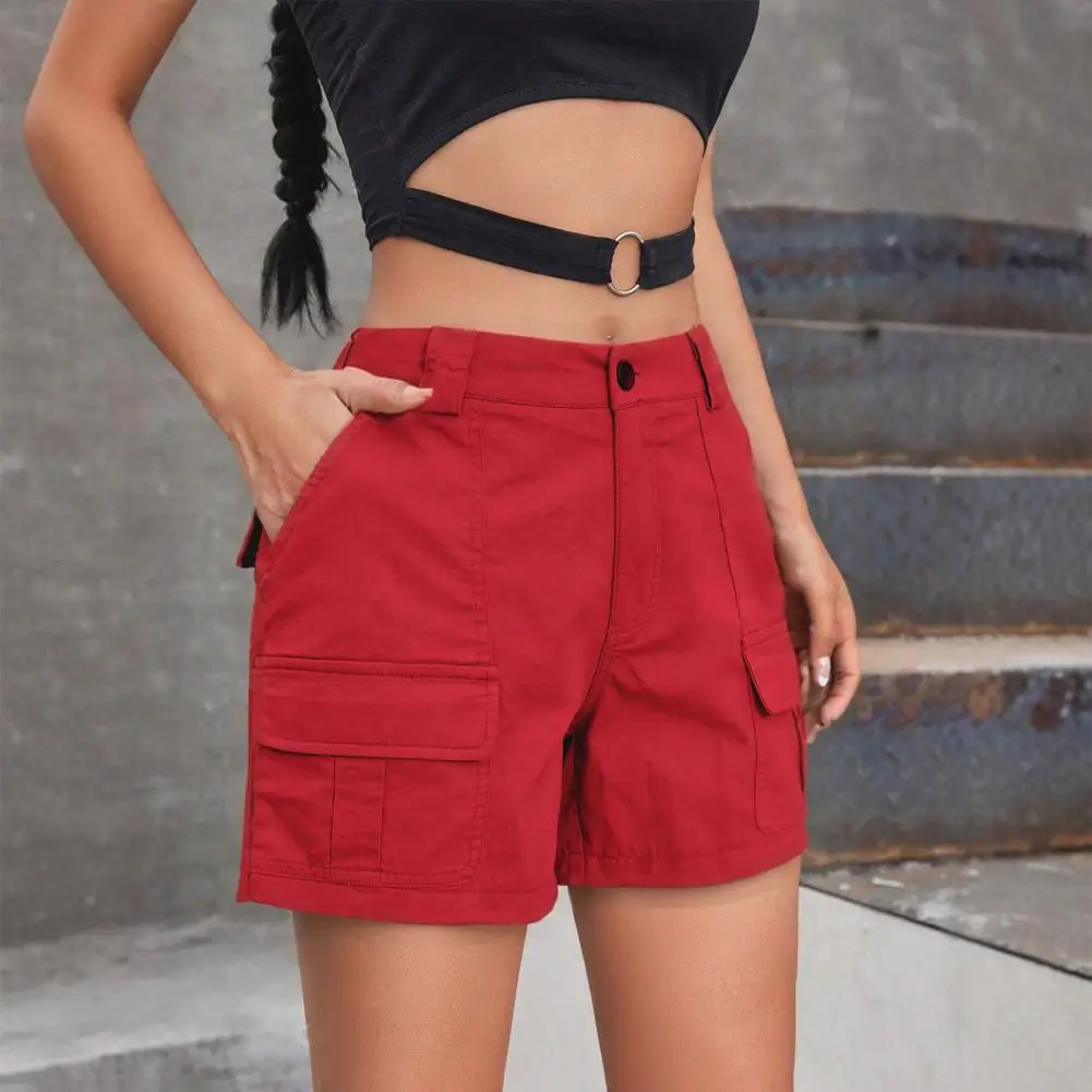 Women's Cargo Shorts Casual Knee Length Bermuda Cargo Shorts with Pockets Summer Baggy Wide Leg Hiking Outfits