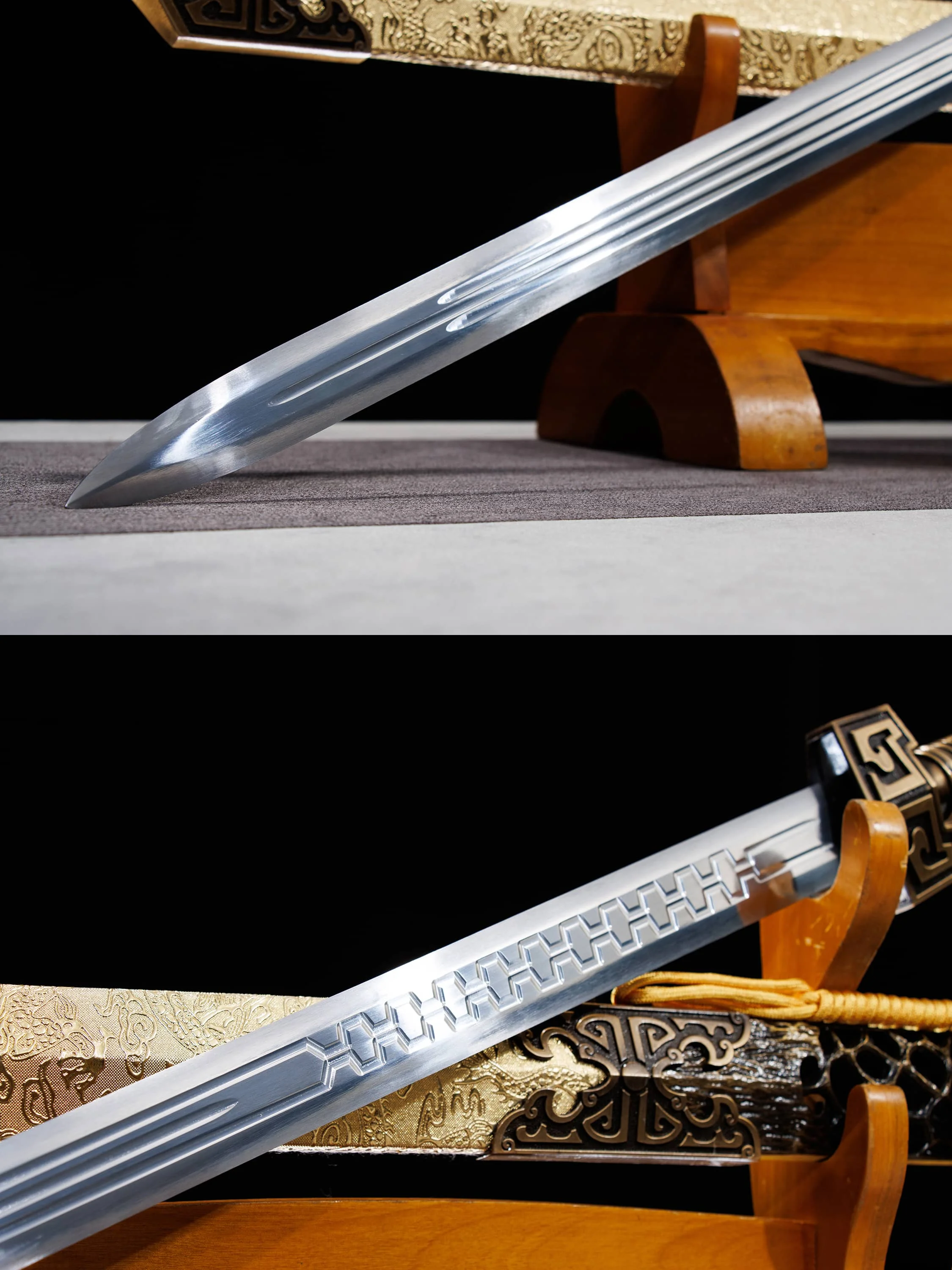 102cm Medieval Chinese sword battle Preparation Sharp carbon steel full tang katana samurai sword weapons Knight Ninja fighting