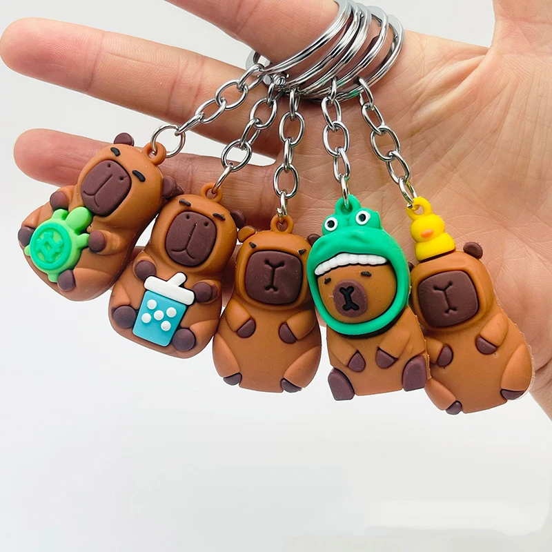 Creative Cartoon Capibala Keychain Doll Bag Pendant Cute Beaver Keyring Gift