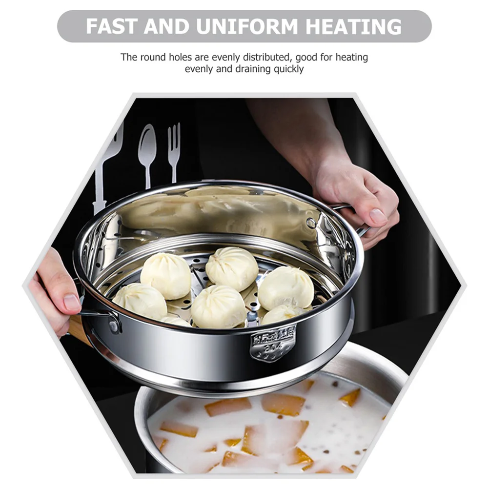 

Stainless Steel Food Steamer 3 Tier Heavy Duty Kitchen Steaming Rack for Buns Rice Vegetables Fish Cooking Multi-Function