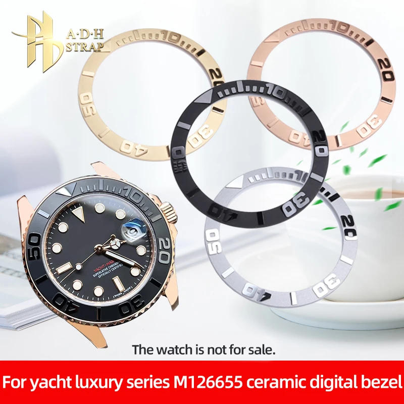 Ceramic Digital Watch Outer Ring For Rolex Yacht Luxury series 116655 m226659 m126655 m126622 Ceramic Graduated  Digital Bezel