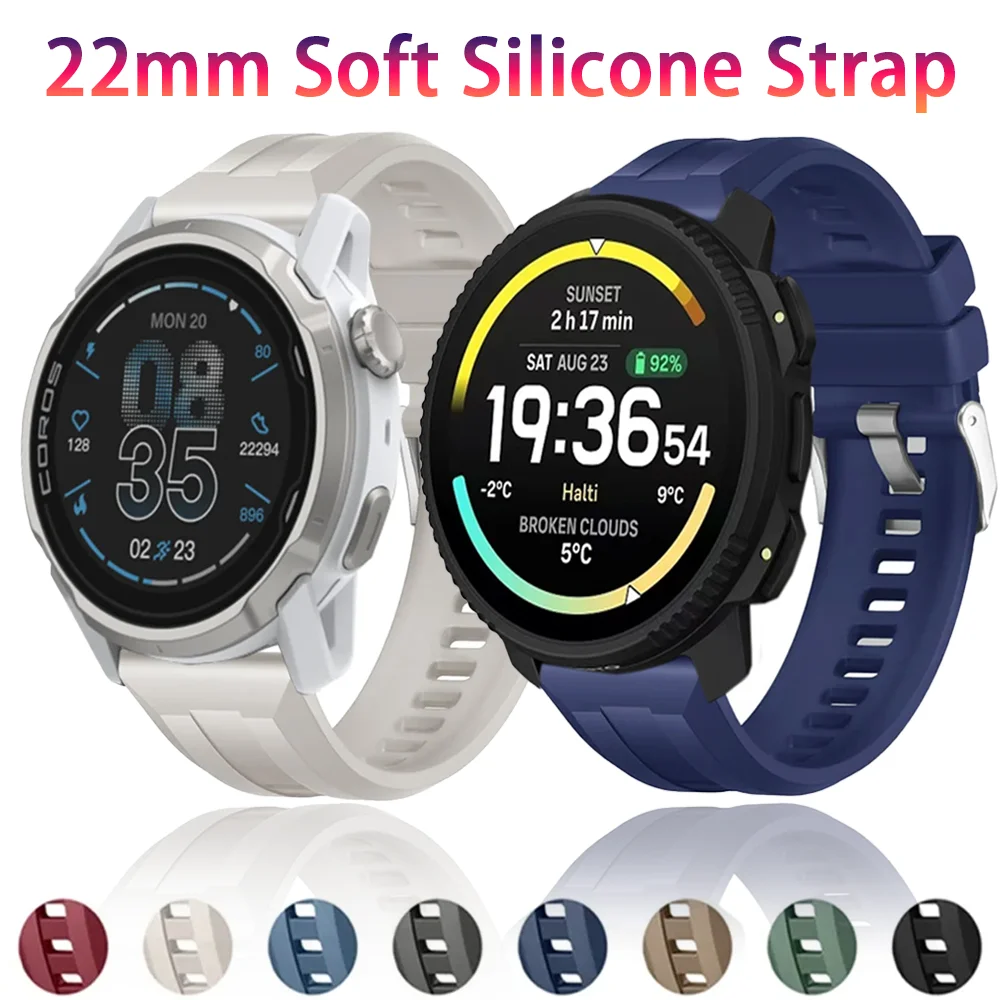 22 mm Silikonarmband für COROS APEX 4 42 mm PACE Pro 3 Bequemes Band Suunto Vertical 2 Race 2 S Ocean Armband CMF Watch 3 Pro