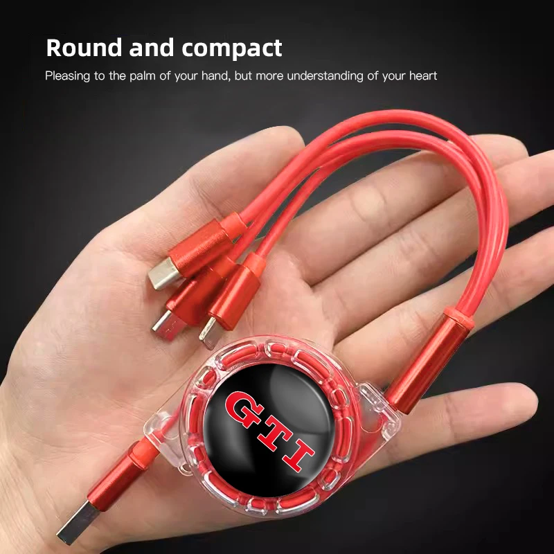 3 In 1 Charge Cable Cord Multi Port Charging Wire Line For Volkswagen GTI GTD CC Sharan Transporter Passat Golf Polo Magotan Eos