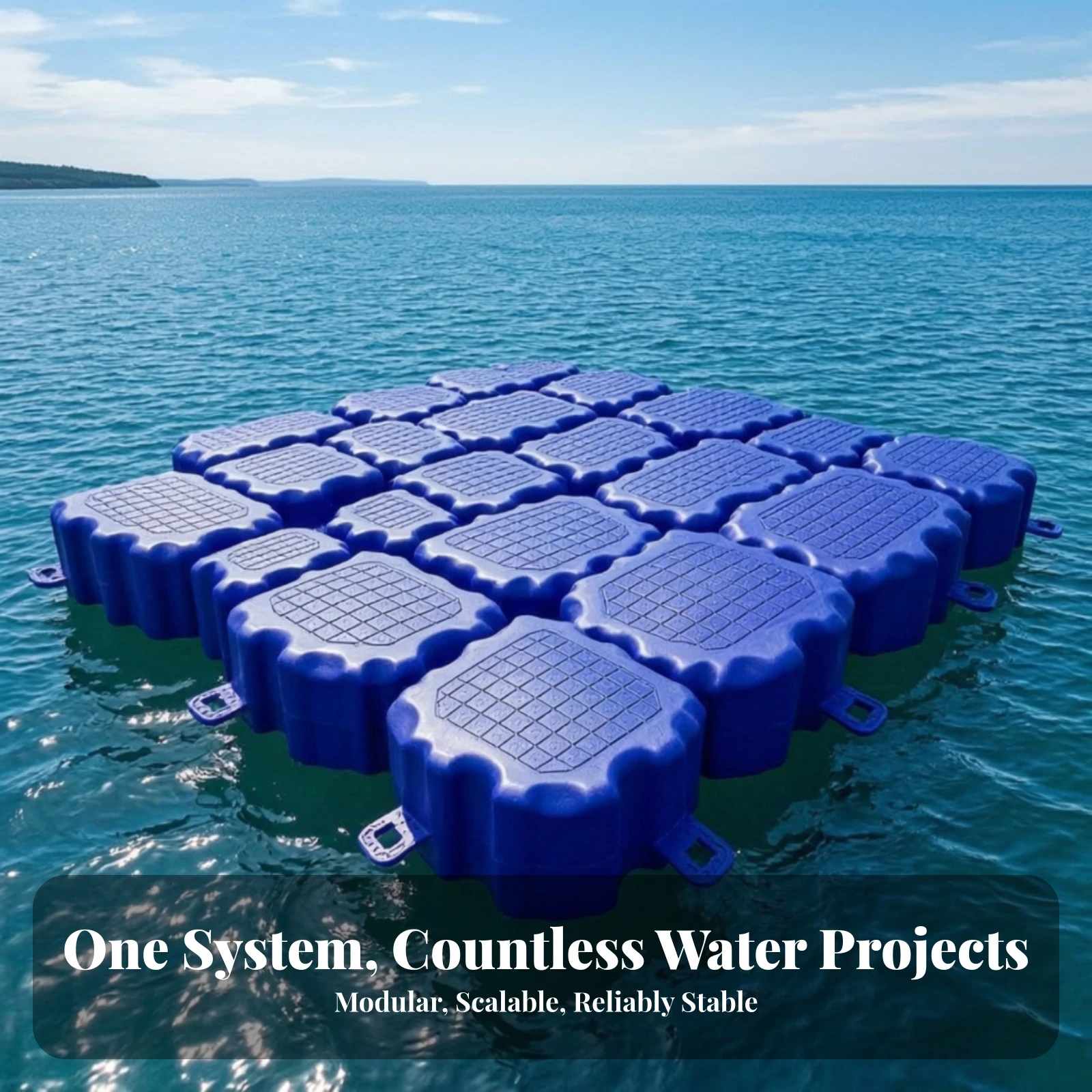 Floating Pontoon with Mounting Tabs Non-Slip Modular Dock Pontoon Plastic Floating Block Stable Dock Platform Durable