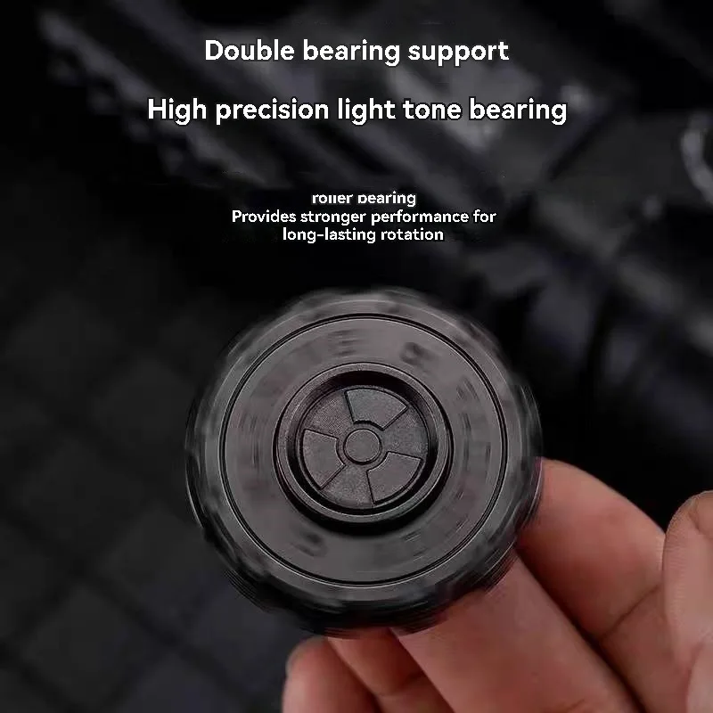EDC Gear Hand Spinner Clicker Adult Fidget Toy Radiation Warning Fidget Slider Spinner ADHD Tool Anti-anxiety Stress Relief Toys
