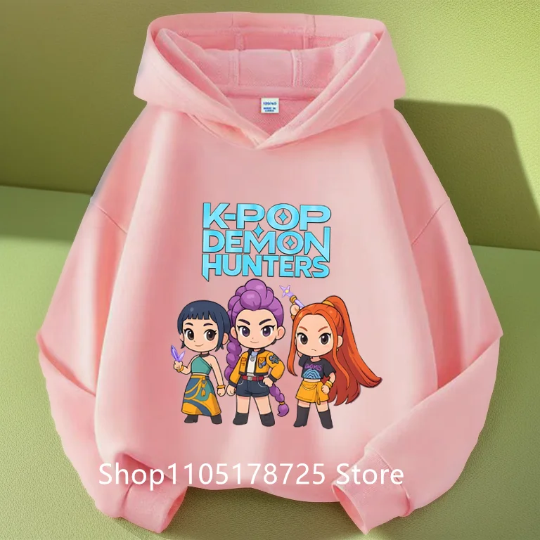 2026 KPop شيطان الصيادين Huntrix هوديي طفل الفتيات الفتيان موضة البلوز Harajuku كم طويل البلوز الاطفال جديد الكرتون القمم #2