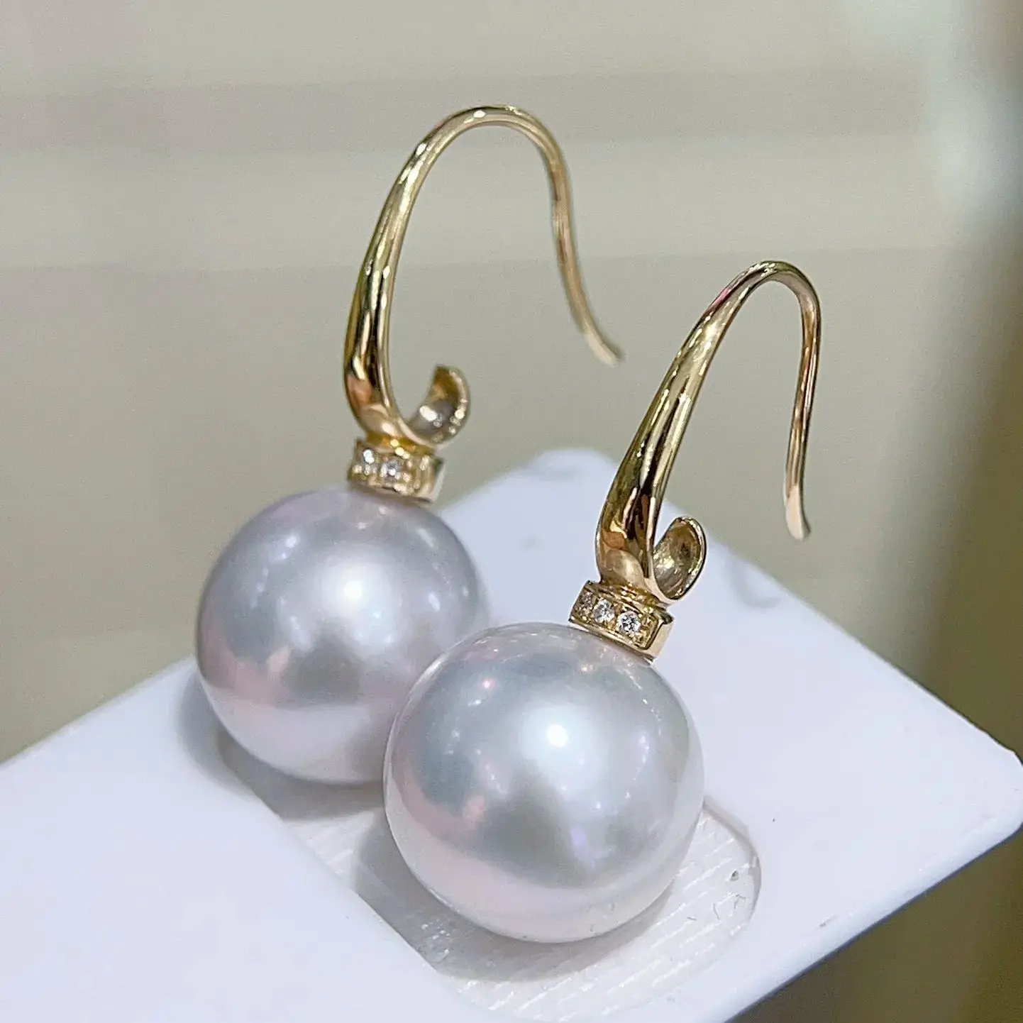 

Серьги с жемчугом, ювелирные изделия, однотонные 18-каратного золота, круглые серьги из натурального пресноводного золота 11-12 мм с белым жемчугом, висячие серьги для женщин