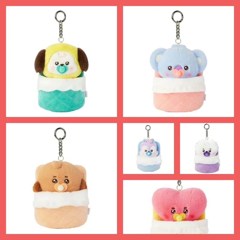 10 سنتيمتر أنيمي جديد BT21 تاتا كوكي ألعاب من نسيج مخملي Y2K الإبداعية الكرتون أفخم دمية سيارة المفاتيح ظهره اكسسوارات هدية للأصدقاء