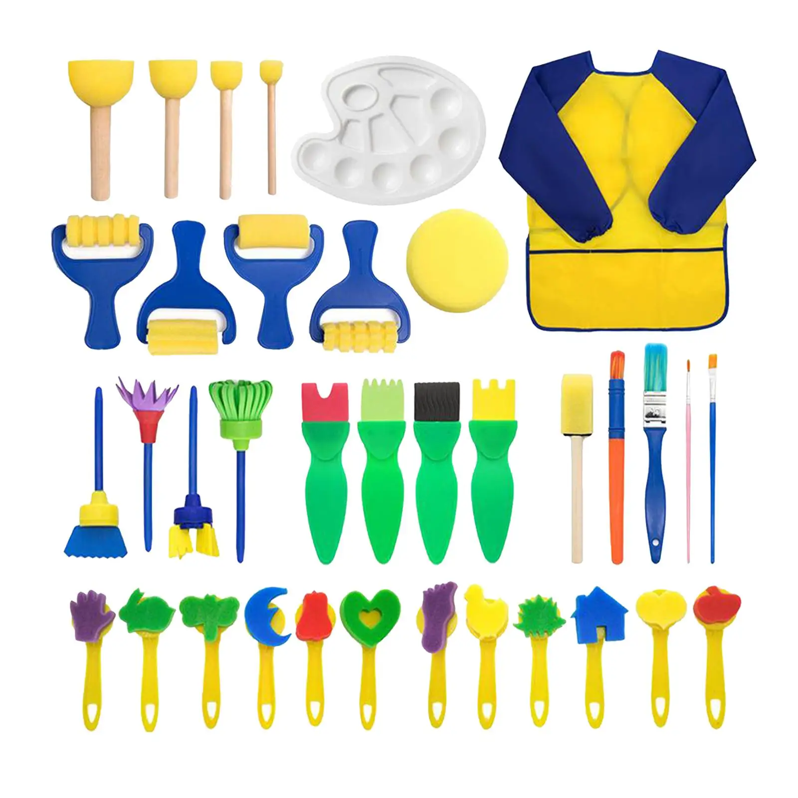 36pcs Kids Paint Brushes Sponge Painting Brush Set for Children Crafts