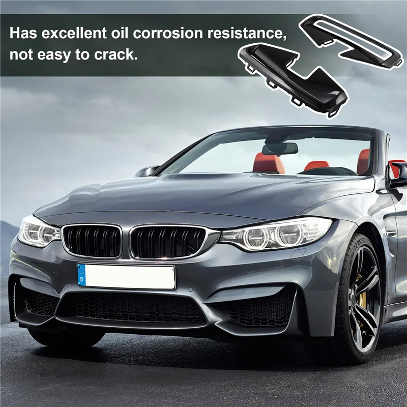 

For BMW 4 Series G22 G23 Front Bumper Fog Lights Grille Trim Strip Kit 51118077070, 51118077069-A99D