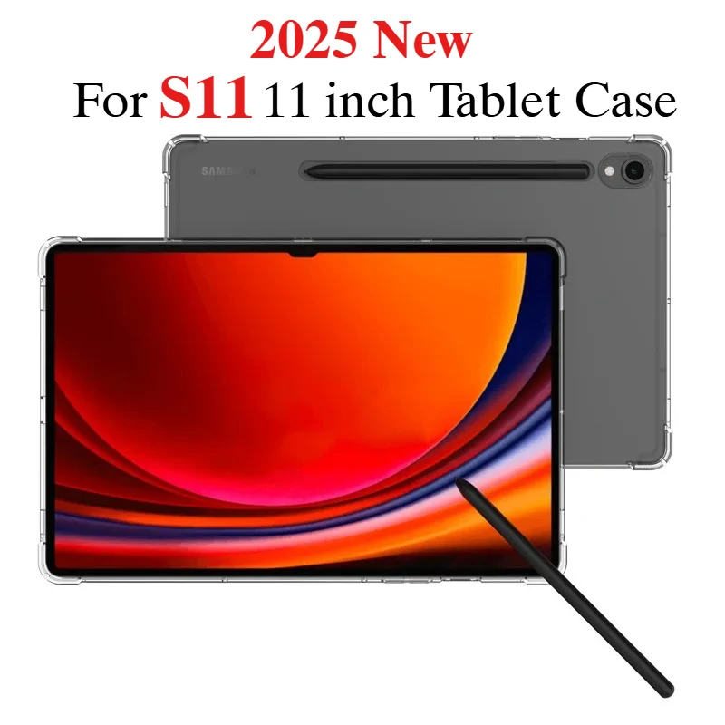 

Прозрачный силиконовый HD чехол для нового Samsung Galaxy Tab S11, 11-дюймовый чехол из ТПУ 2025 5G для SM-X736 SM-X730, противоударный чехол с подушкой безопасности