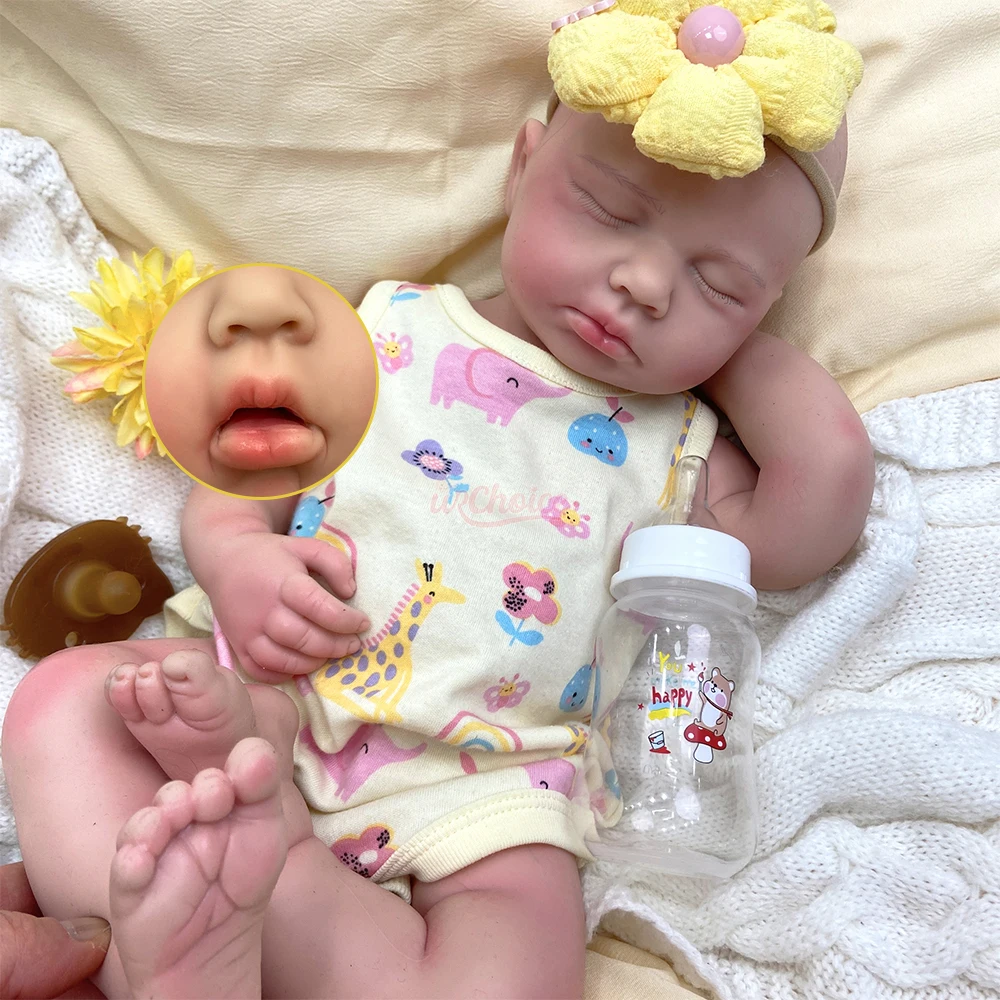 

Кукла-реборн Loulou 50 см с открытым ртом, полностью силиконовая, для девочек/мальчиков, с изысканной текстурой, моющаяся, для терапевтического комфорта