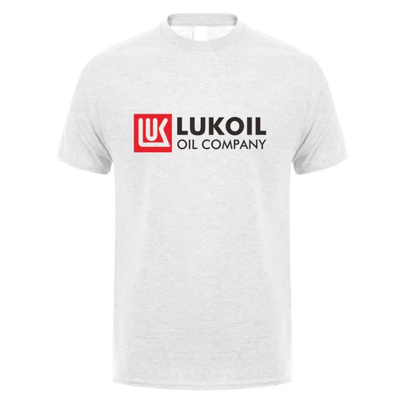 Camiseta rusa de Lukoil Oil Company para hombre, camisetas de manga corta de algodón, Tops de moda, LH-193