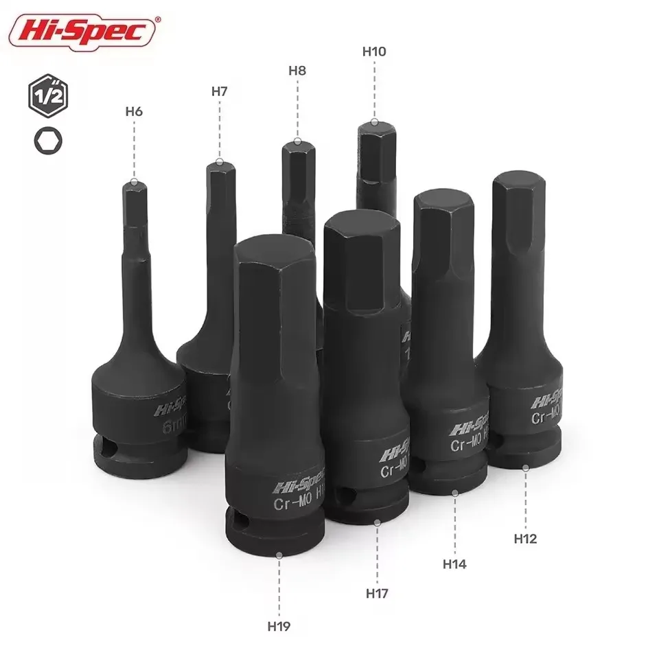 

Hi-Spec 1/2 Universal Impact Wrench Socket 8PC Set Adapter Cr-MO Wrench Adapter Spanner Set Hex Head Socket Air Impact Craftsman