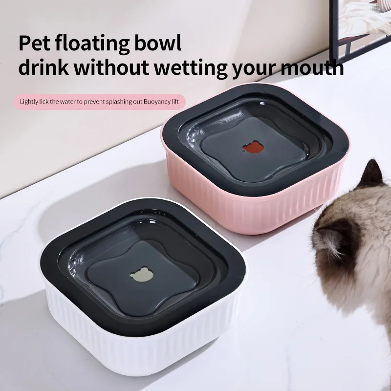 Pet Water Bowl Splash Proof No Wet Mouth Floating Bowl Car Mounted Suspension Drinker Anti Spill Cat Water Dispenser