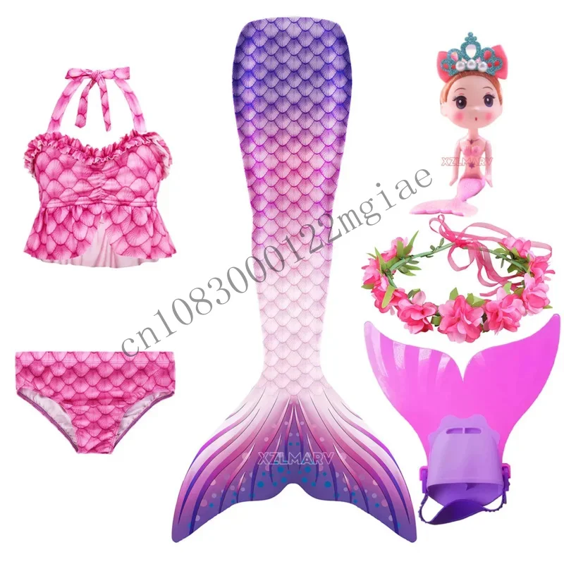 Little Tail Costume Swimwear Monophin Bikini Bathing Girls' Swimsuit Mermaid Tails Swimming Cosplay CMM221