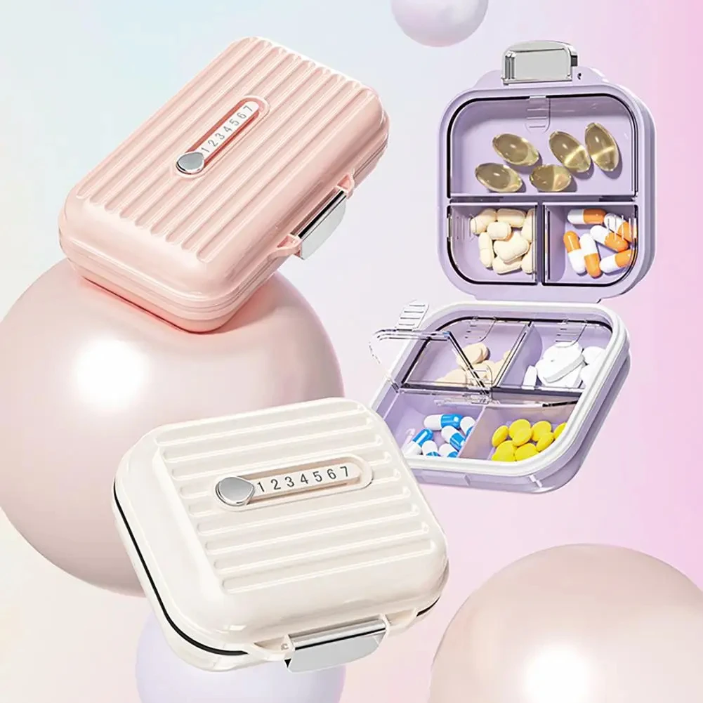 Pill Storage Box Medicine Storage Box Compact Weekly Pill Box with Lock Design Suitable for Outdoor Travel Multi-purpose