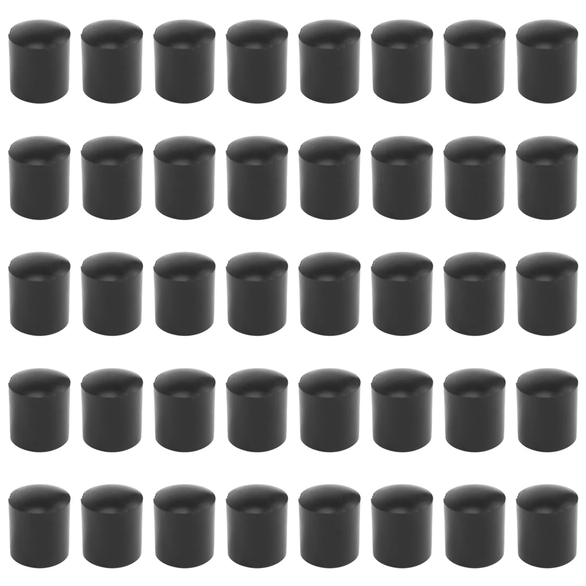 Rubber caps 40-piece black rubber tube ends 10mm round