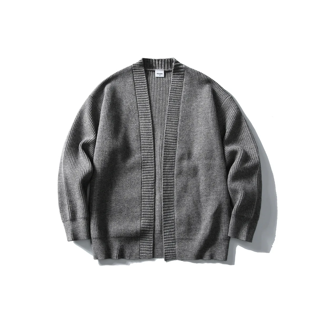 Bild 3: Amerikanischer Trend 2026 Herbst Neue Retro-Strickjacke Herren Einfarbiger Gestrickter Pullover Jacke