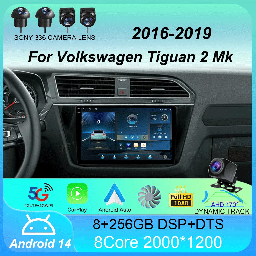 

Car Radio Android 14 Carplay Auto For Volkswagen Tiguan 2 Mk 2016 2017 2018 2019 Multimedia Video Player Navigation GPS Stereo