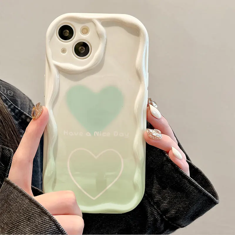 Watercolor Painting Love Case For iPhone 15 14 13 12 11 Pro Max X XR XS 8 7 Plus SE 2020 Rainbow Shockproof Soft Silicone Cover