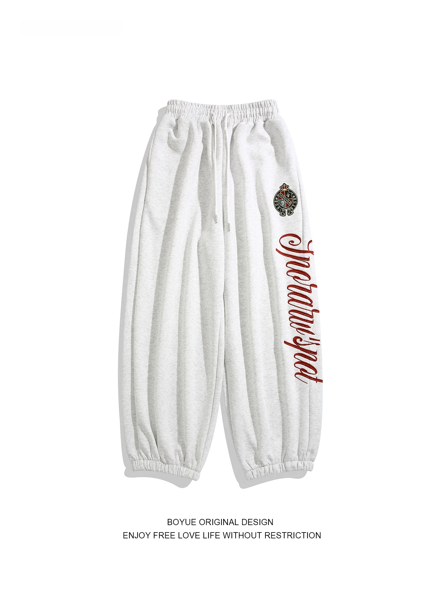 

Брюки Boyue в американском ретро-стиле, свободные, с манжетами, унисекс, на эластичной резинке, с буквенным принтом, спортивные, повседневные, длинные