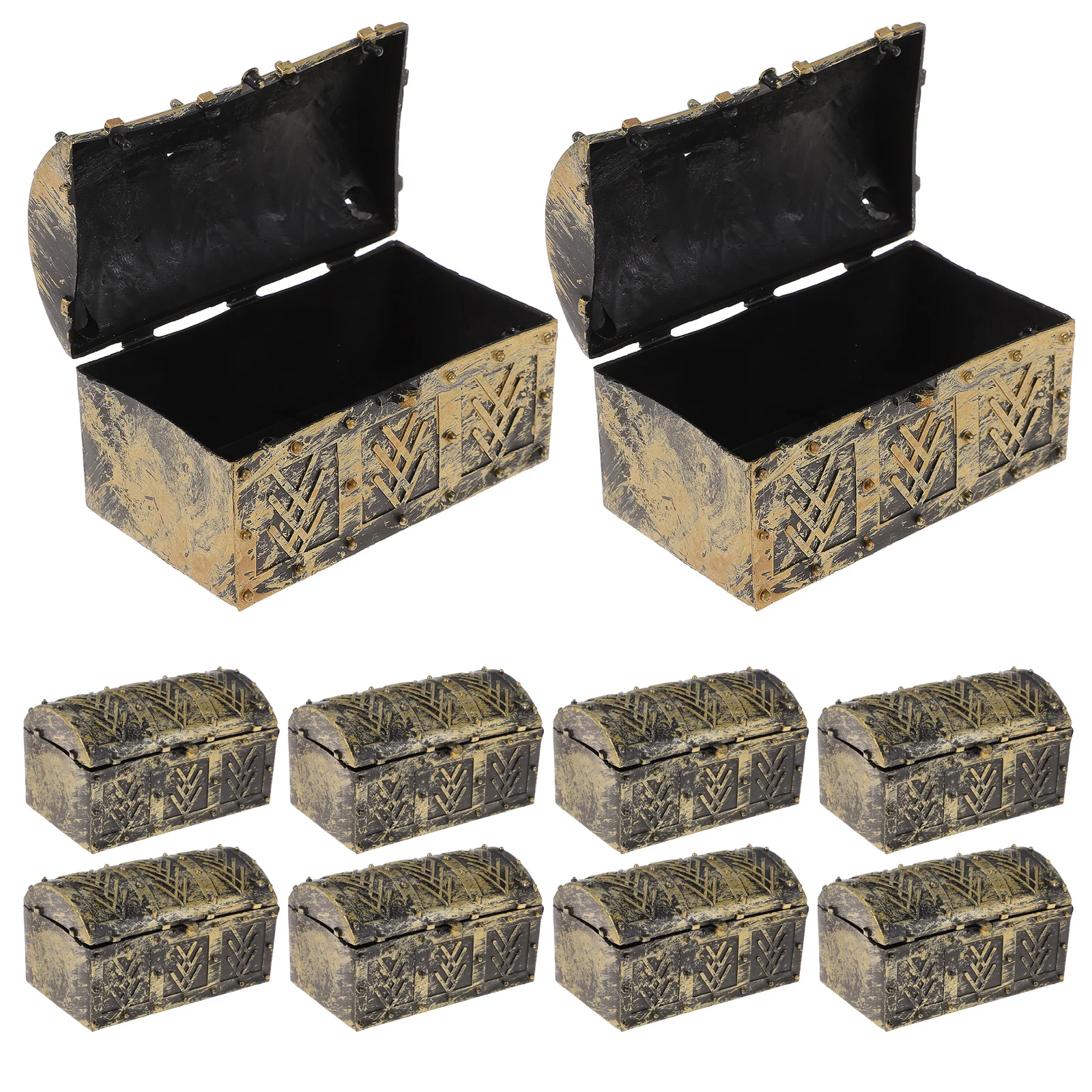 10 Pcs Treasure Boxes Kids Chest Plastic Girls Toys Pirate Accessories Toddler Mini Children for