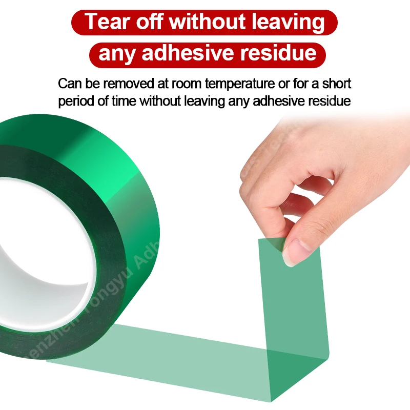Fita De Filme PET Verde, Alta Temperatura, Resistente Ao Calor, PCB Solda, SMT Chapeamento Escudo, Proteção De Isolamento, Rolo De 33M, Largura De 5-100mm
