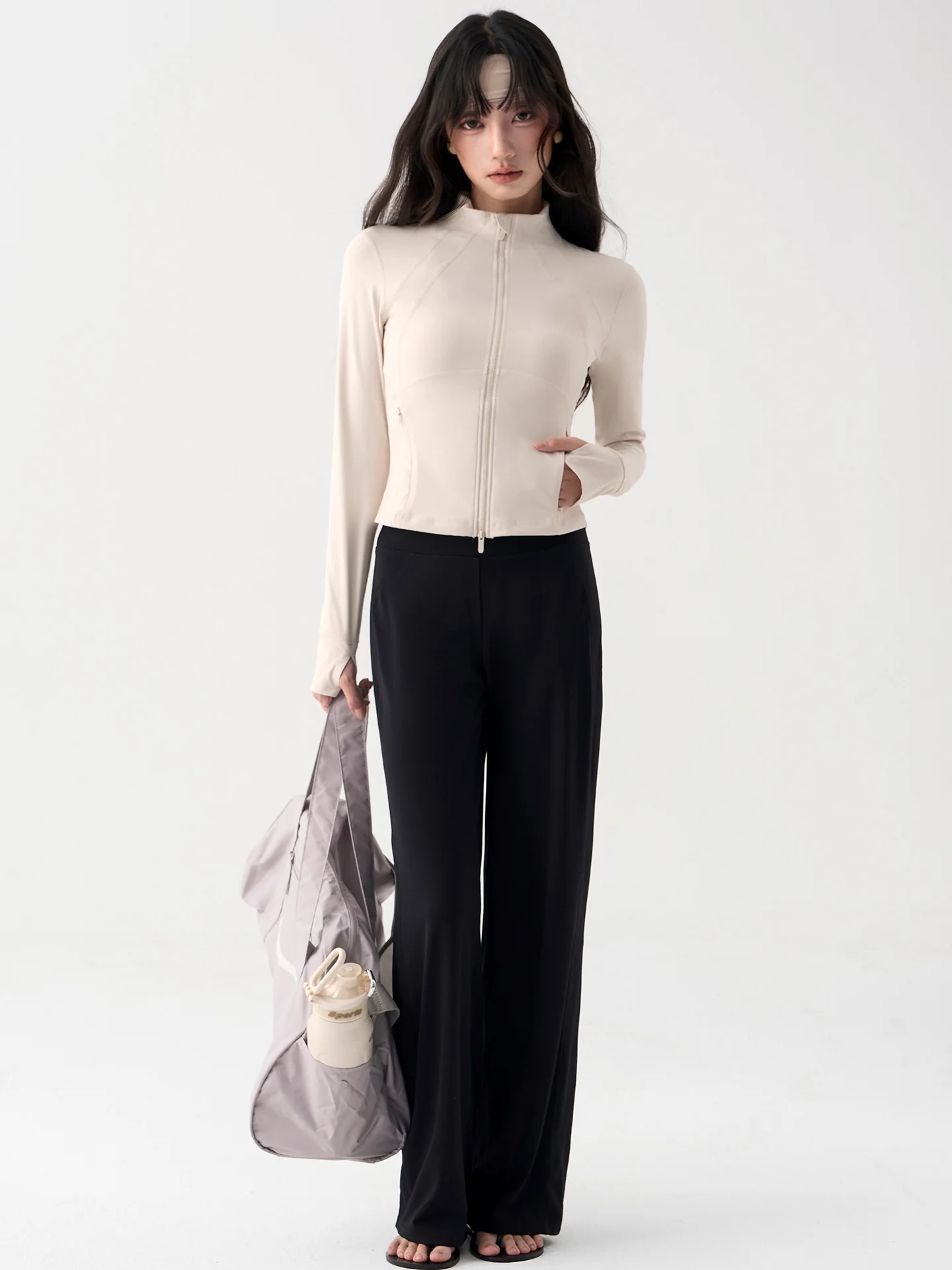 

Драпированные спортивные брюки с высокой талией, повседневные утягивающие брюки Moisture ng, дышащие широкие брюки для фитнеса, тренировочные брюки для бега для пилатеса