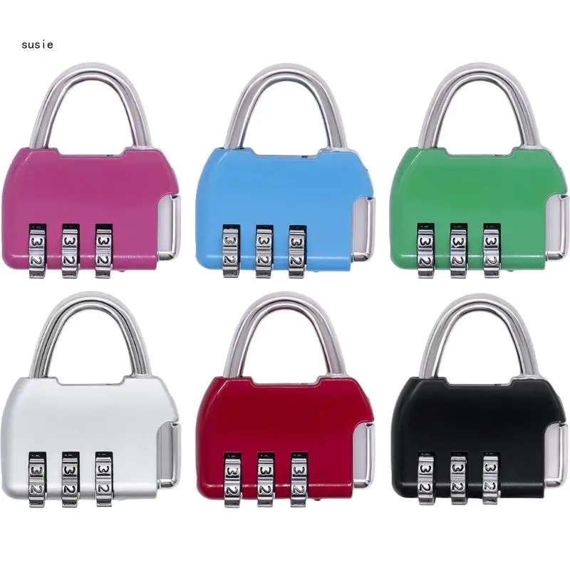 X7YA Eye Catching Travel Safety Lock for Backpacks and Luggage Suitcase Scratch Resistant Metal Lock Easy to Use