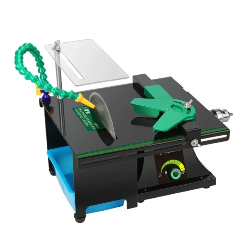Mini Jade Table Engraving Machine, Multi-functional Table Saw for Jade Cutting, Grinding, Polishing and Punching
