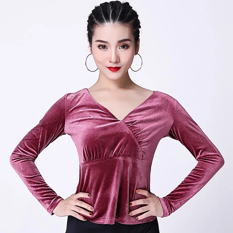 Tassel Dancewear Top Women Top Contest Practice Winter Clothing Long Sleeves Line Dance Tops Latin Women's Suit Modern Stage Use