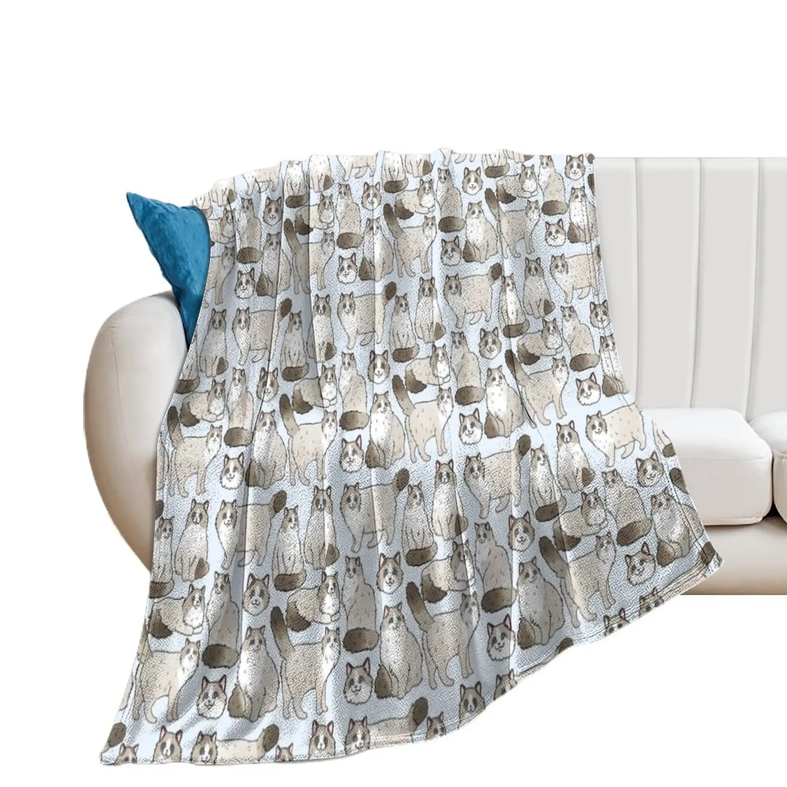 

Ragdoll cute cat pattern Throw Blanket Beach christmas decoration blankets ands Blankets