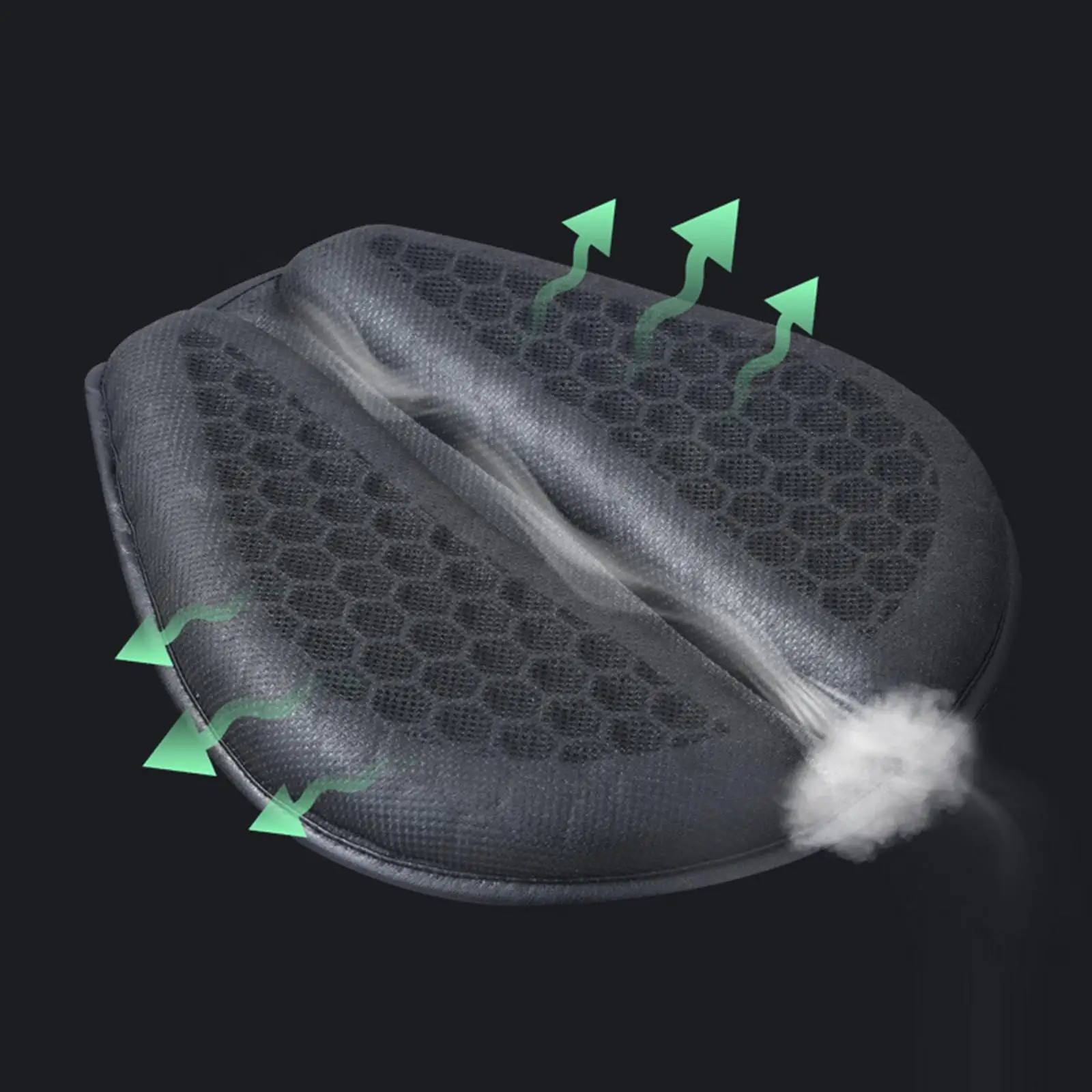 Motorcycle Seat Cushion Cover Shock Absorption Hollow Design Cooling Down Breathable Seat Pad for Professional Riders Black