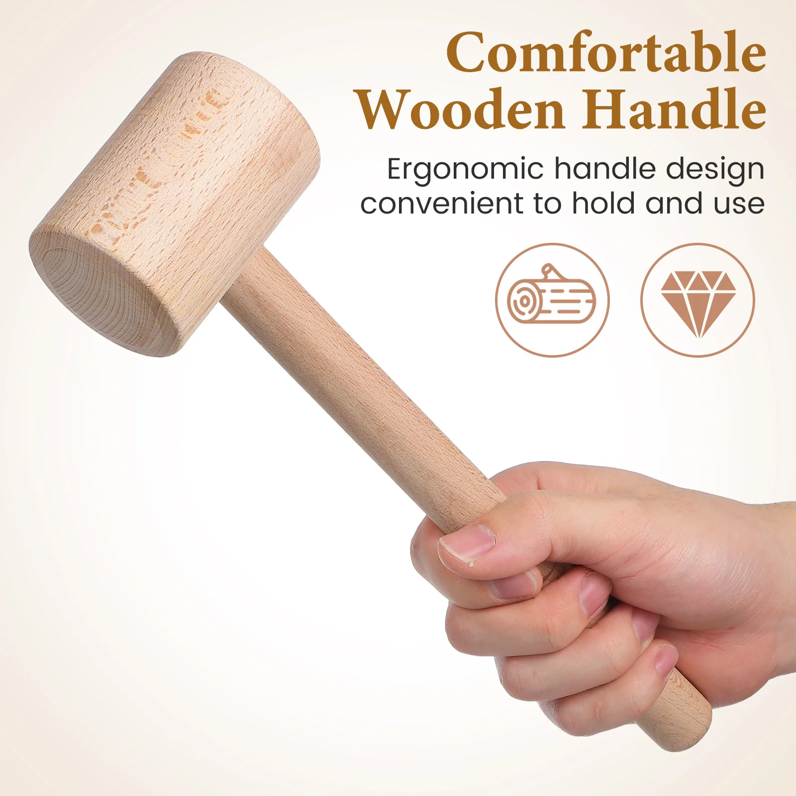 ค้อนงานไม้ ด้ามไม้ ออกแบบตามหลักสรีรศาสตร์ เครื่องมือแกะสลักสำหรับงาน DIY ค้อนอเนกประสงค์สำหรับงานพิมพ์ เครื่องมือช่างสำหรับงานไม้