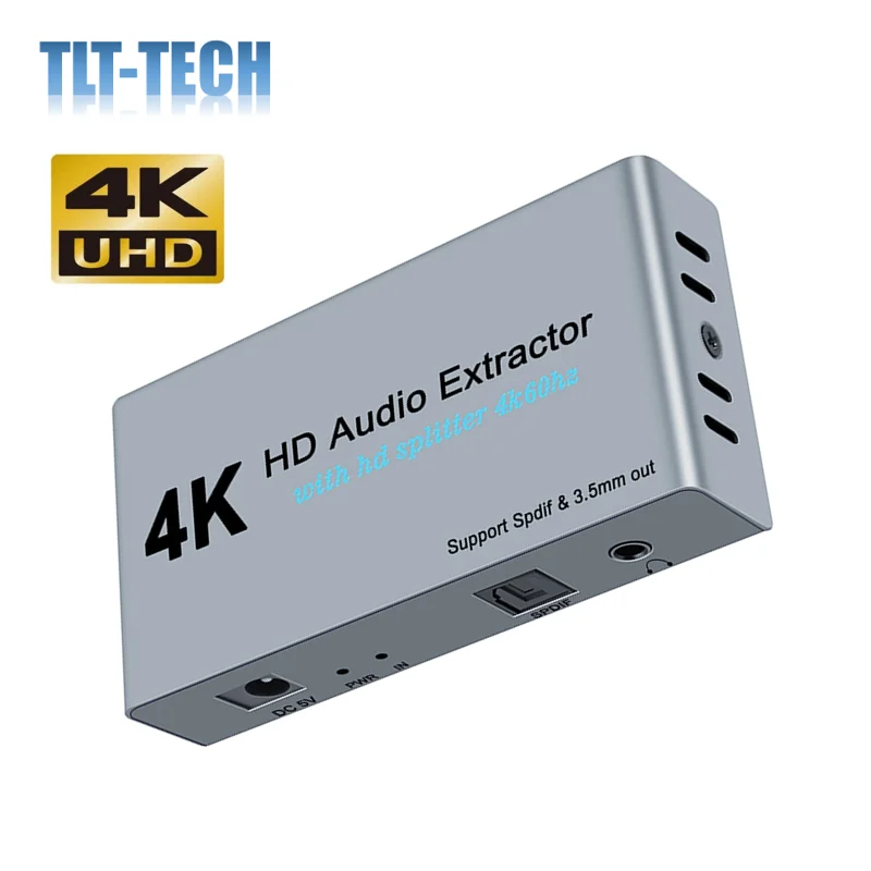 Audio splitter with HDMI Audio Extractor 1 x 2 HD 4K optical fiber audio TV projector display computer