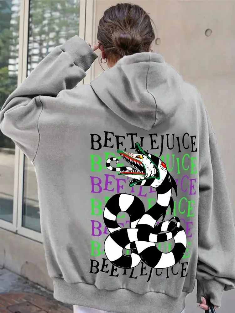 Hoodie Men's Sweatshirt Men's and Women's Plus Size Printed Animal Black and White Snake Printed Hoodie Harajuku Pullover