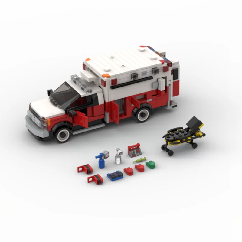 1670PCS MOC City Fire Engine and Ambulance Vehicle Model Building Blocks DIY Assembly Gifts for Adults Collection