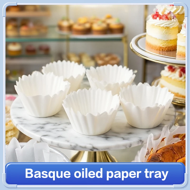 Disposable Release Mousse Cake Paper Baking Oil Proof Edge Paper Basque Cheesecake Oil Paper Tray Foldable Cake Mold