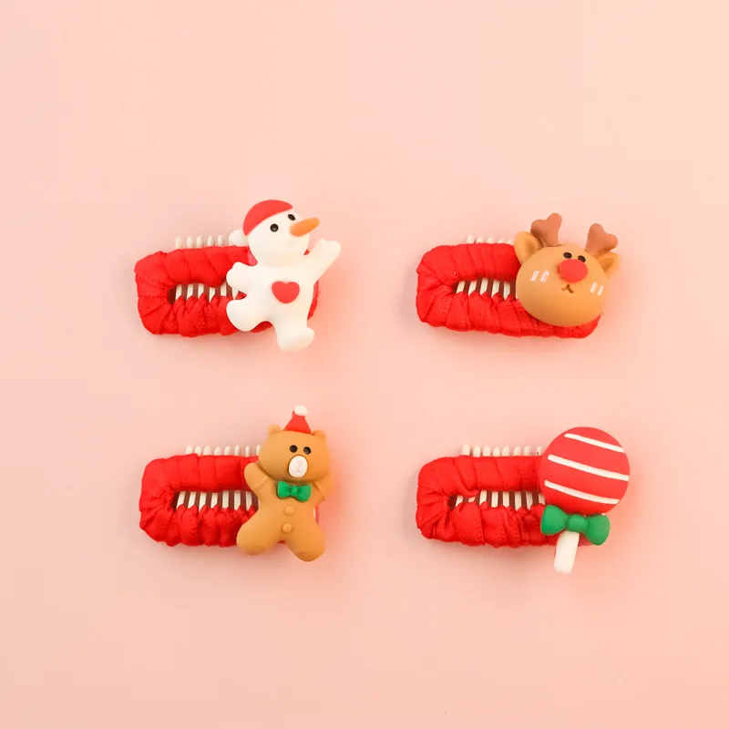 Bonito Handmade BB Clip Hair Clip para Cachorro, Gato e Cachorro Acessórios para Cabelo, Natal Vermelho Árvore de Natal Elk Papai Noel, Pet Supplies, Moda