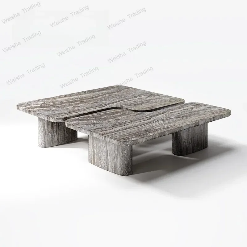 Natural marble coffee table living room modern light luxury home splicing luxury stone coffee table