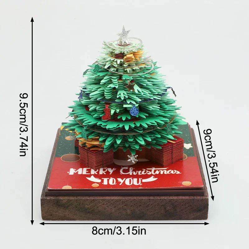 Blocco note del calendario dell'albero di Natale 3D 2026 Calendario a strappo Intaglio della carta Arte Nota adesiva fai da te Decorazioni per il desktop per i regali di Capodanno