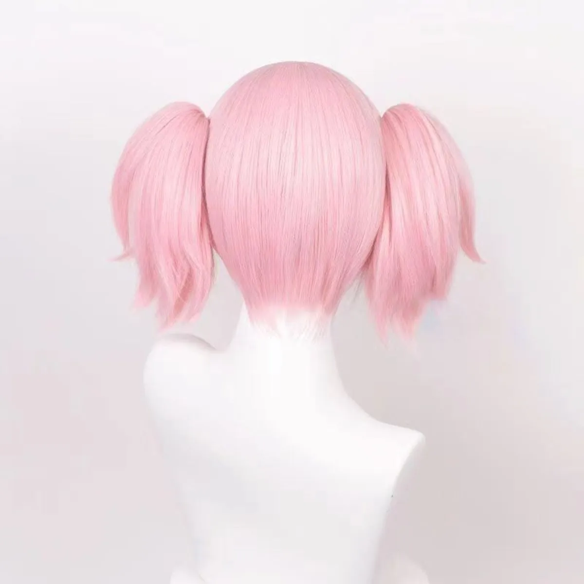 Peruca cosplay rosa com rabo de cavalo duplo para Madoka Kaname |   Simulação de couro cabeludo e estilo preciso de anime, fantasia de menina mágica
