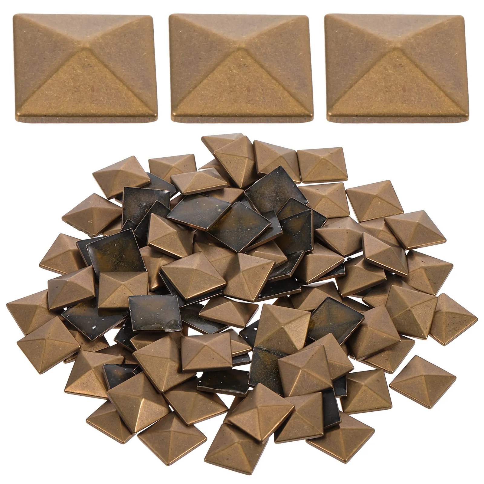 

100 шт. креативных медных заклепок-пирамидок 9x9 мм для рукоделия, модных аксессуаров, одежды, сумок, обуви, изделий из кожи